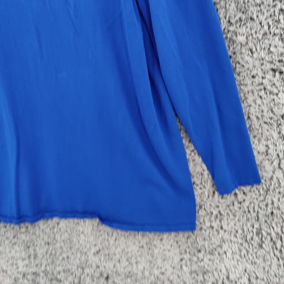 Lane Bryant Womens Cardigan Faux Layered Coquette 26/28 Blue Smocked Ribbon Tie - Picture 15 of 16